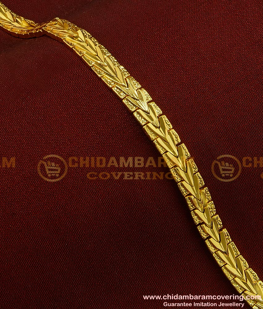 BCT81 - Unique Light Weight Party Wear One Gram Gold Bracelet Design for Male