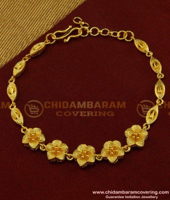 BCT93 - One Gram Gold Modern Stylish Flower Design Bracelet for Teenage Girls