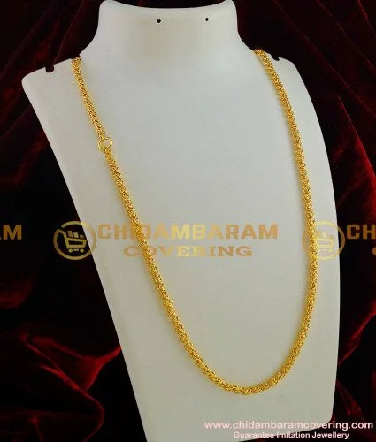 CHN001 - Gold Plated Dasavatharam Design Flexible Cutting Daily Wear Imitation Chain