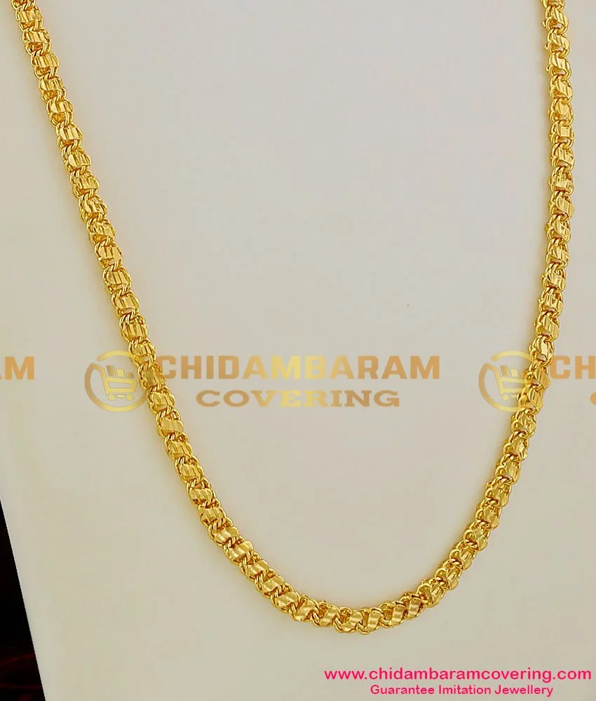 CHN011 - Gold Plated Leaf Cut S-Plate Design Thick Designer Chains ...