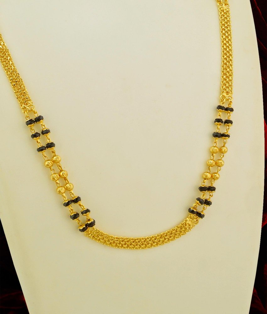 CHN030-XLG - 36 Inches Long One Gram Gold Two Line Karishma Mangalsutra Chain Online Shopping