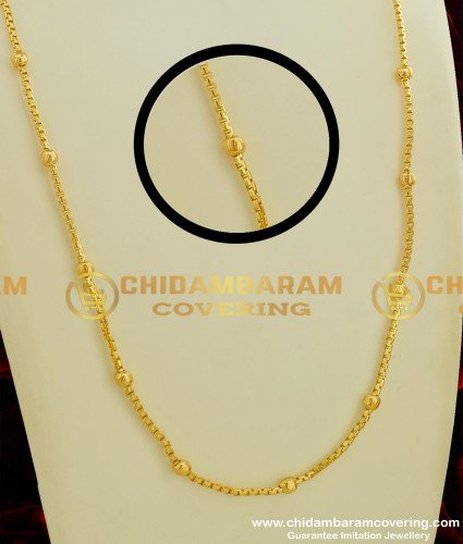 CHN063 - Trendy Ball Chain Daily Wear One Gram Gold Light Weight Chain Collection 