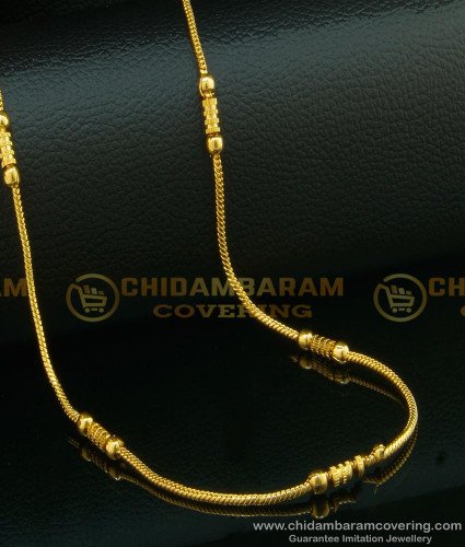 CHN084 - Latest Light Weight Daily Wear Gold Plated Designer Long Chain Buy Online