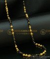 CHN123 - Gold Plated Daily Wear Single Line Gold Balls with Black Crystal Chain 