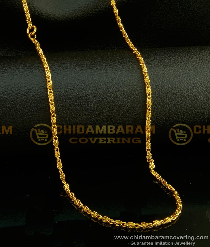CHN145 - Light Weight Daily Wear Chain For Women Guarantee Gold Plated Jewelry India