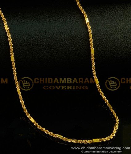 CHN147-LG - 30 Inches Long Real Gold Look Kerala Twisted Chain Guarantee Chain Buy Online Shopping