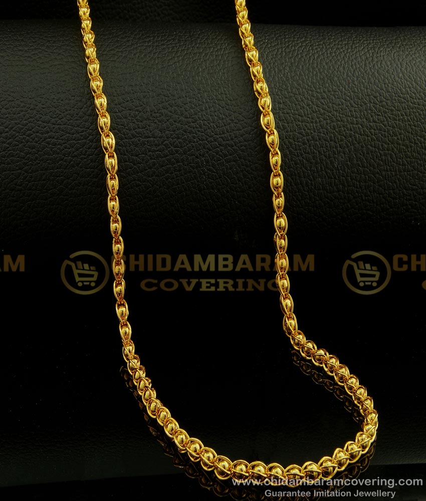 CHN160-XLG - 36 Inches Long New Model Gold Beads Gold Plated South Indian Guaranteed Long Chain Design Online