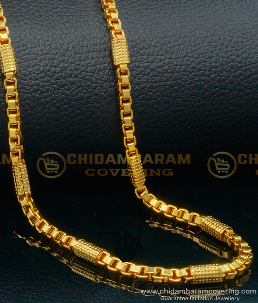 CHN232 - 24 Inches Latest Gold Plated Designer Long Chain for Men and Women