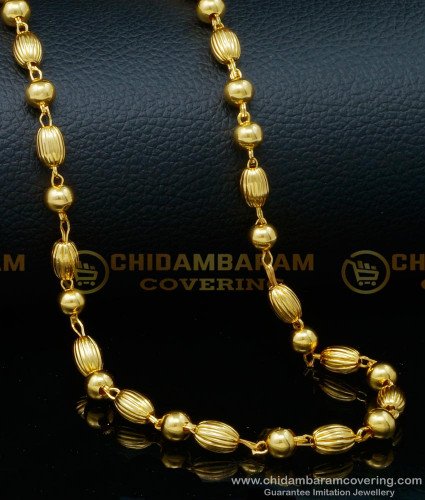 CHN259 - Beautiful Light Weight Gold Balls Chain Design Online 