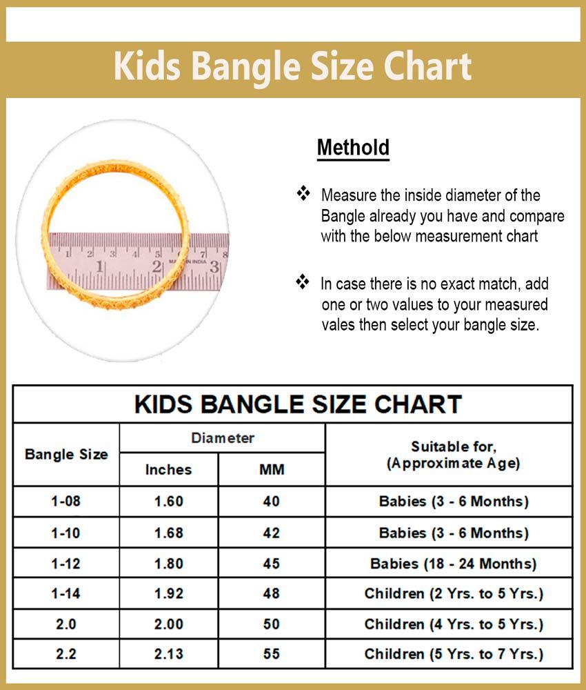 KBL039 - 2.0 Size Latest Gold Kids Bangles Design 1 Gram Gold Guarantee Bangles Online 