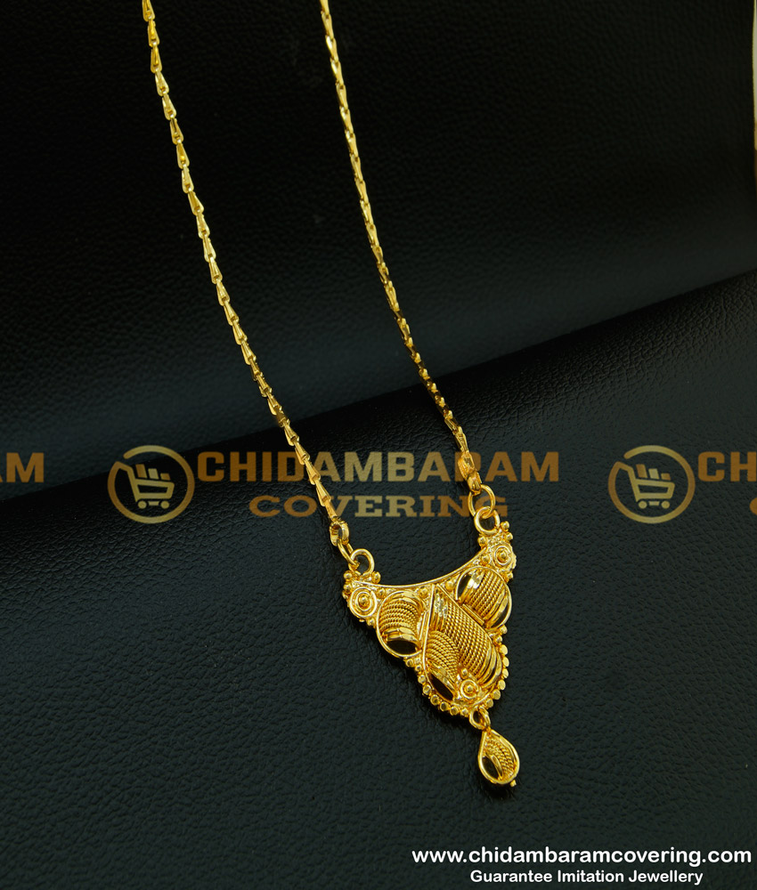 DCHN093 - Pure Gold Plated Daily Wear Guaranteed Long Chain With Pendant Collection