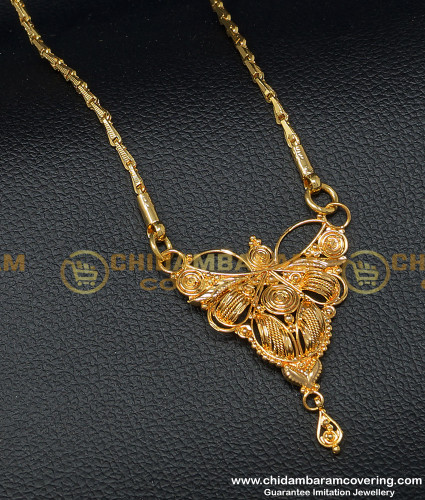 DCHN128 - Traditional Daily Wear Guaranteed Gold Covering Chain with Design Dollar Chain for Ladies