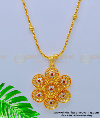 DCHN206 - Latest Light Weight Daily Wear Stone Dollar Chain for Ladies