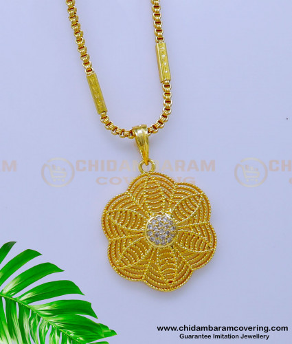 DCHN217 - Daily Use Pendant with 1 Gram Gold Plated Chain Online 