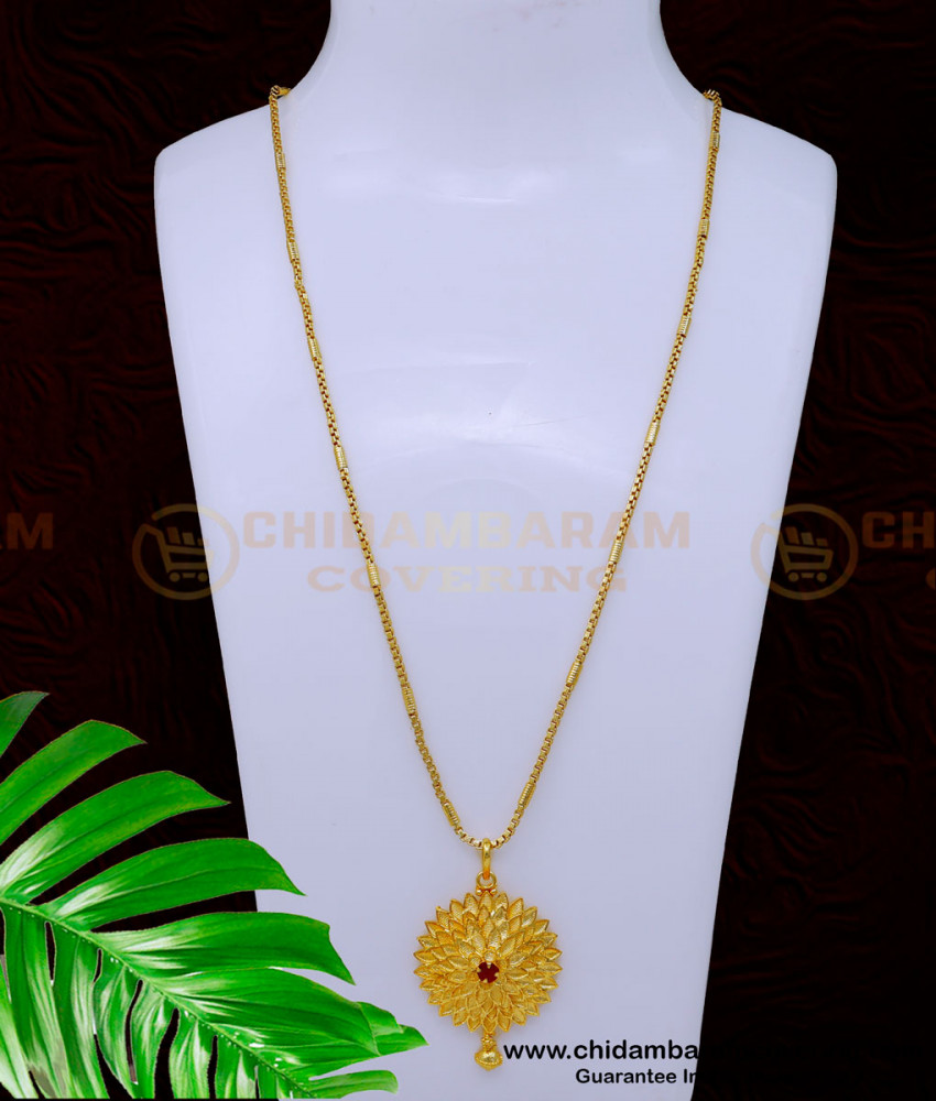 gold plated chain with pendant, 1 gram gold chain,  gold plated long chain for ladies, Traditional Dollar Chain, locket chain, 1 gram gold plated chain