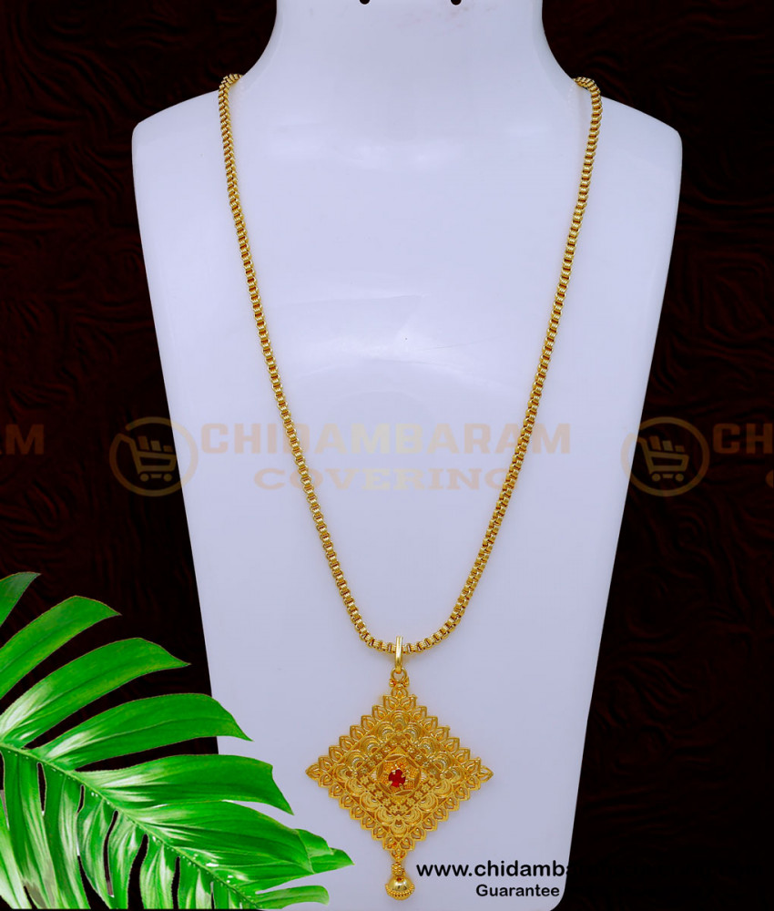 gold plated chain with pendant, 1 gram gold chain,  gold plated long chain for ladies, Traditional Dollar Chain, locket chain, 1 gram gold plated chain