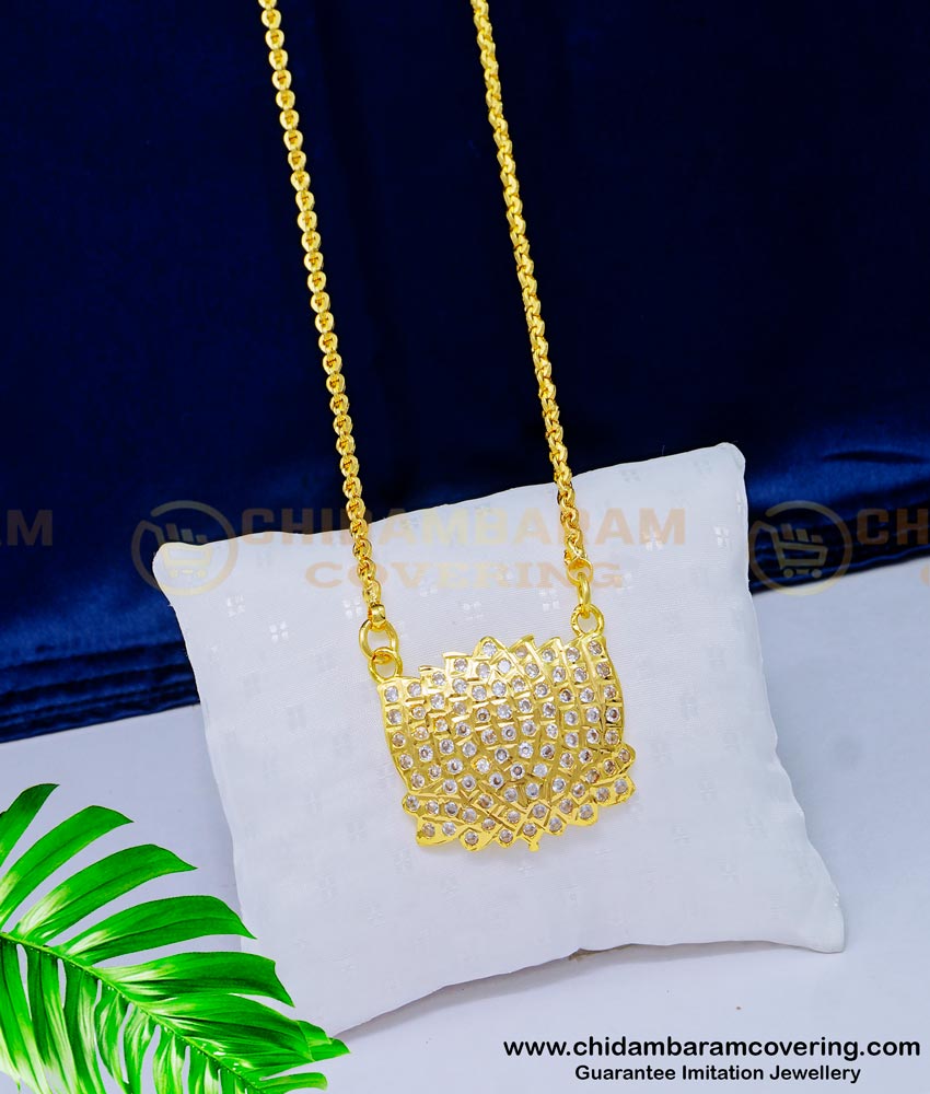impon jewellery, impon jewelry online in India, one gram gold jewellery, dollar chain, stone dollar chain, stone pendant, locket chain,  