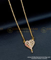 Latest Impon Heart Stone Pendant Chain for Ladies 