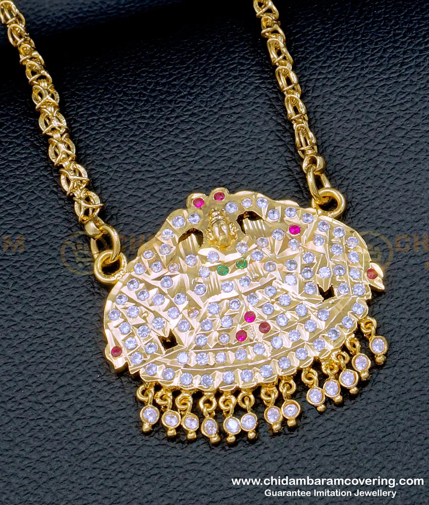 Best Quality Multi Stone Impon Gajalakshmi Dollar Chain for Ladies