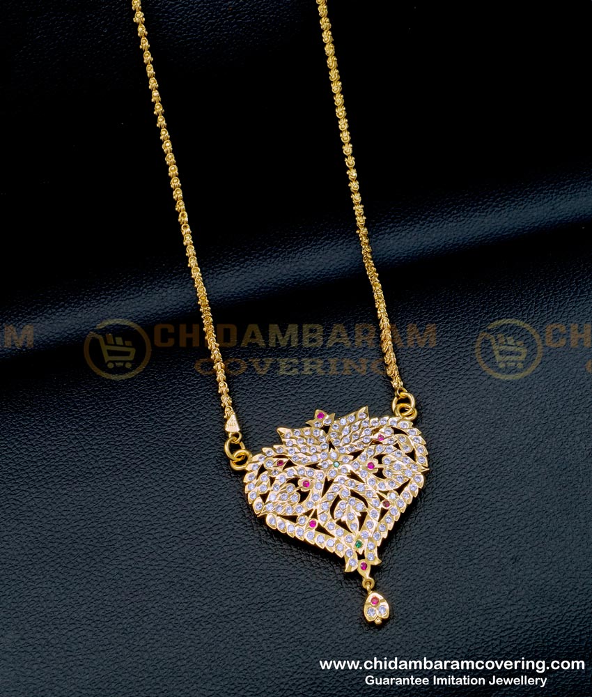 Latest Impon South Indian Dollar Chain Designs for Female