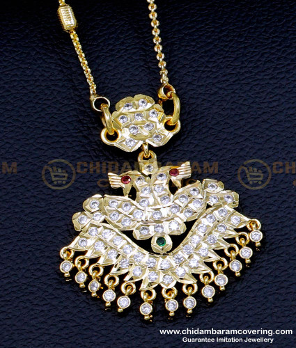 DLR226 - Impon 5 Metal Jewellery Peacock Design Pendant Chain Online 