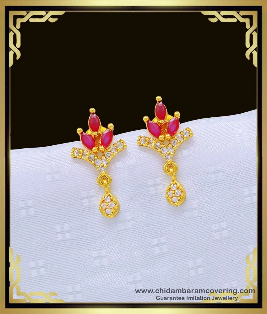 AFJ GOLD One Gram Gold Plated Stone Earring for Women And Girls   Amazonin Fashion