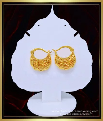 New Fancy & Latest 2 Gram Gold Wedding Party Wear Earrings & Ring for Women  - African Boutique