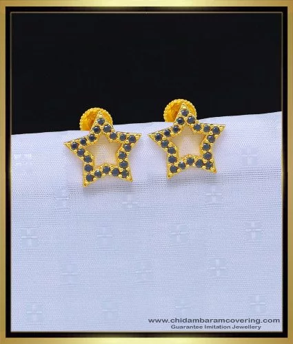 Yellow Gold Star Design Earring