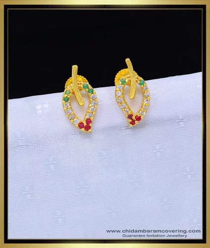 Golden and Silver Stones Jhumki Earrings/AD Jhumki – Hayagi
