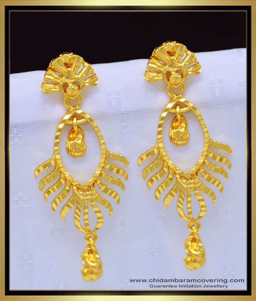 light weight gold earring with weight, earring with price, kammal design, thodu, thongal thodu, one gram gold jewellery, gold plated jewellery, 