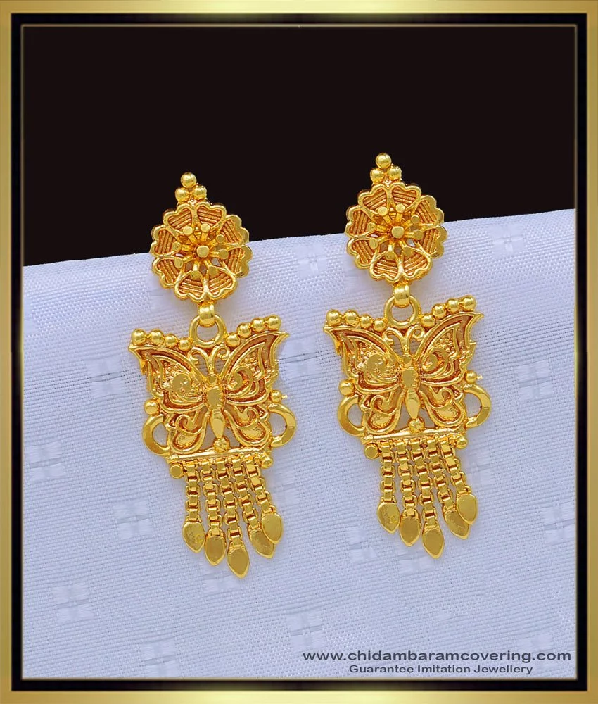 Buy quality 22Kt Gold Leaf Design Latkan Earring VG-E13 in Ahmedabad