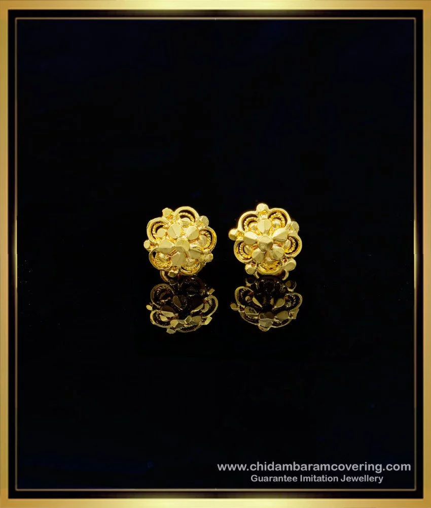 Beautiful Circlet Gold and Diamond Stud Earrings