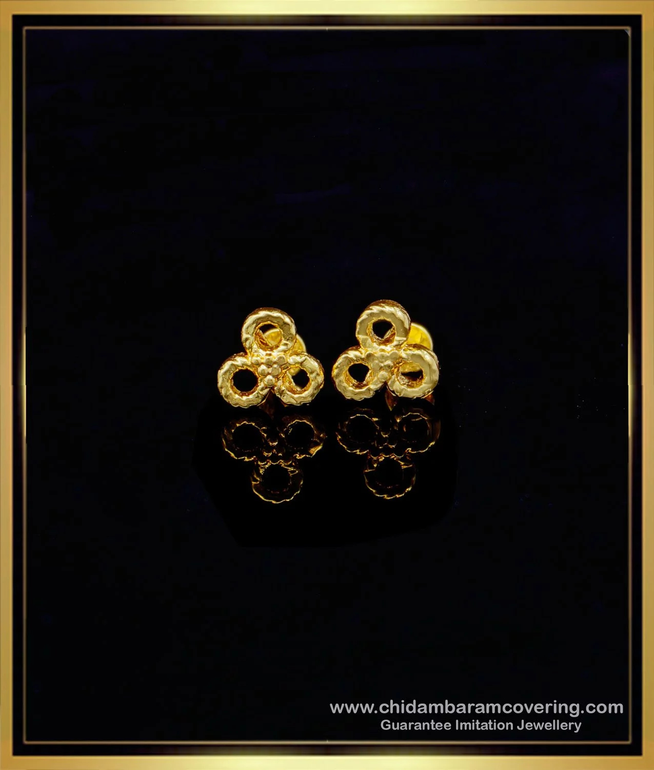 Buy Beautiful Flower Design Impon 1 Gram Gold Stud Earrings