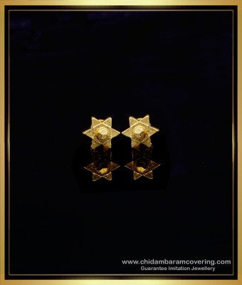 ERG1187 - Real Gold Pattern Star Design Casting Type Small Stud Earrings for Baby Girl