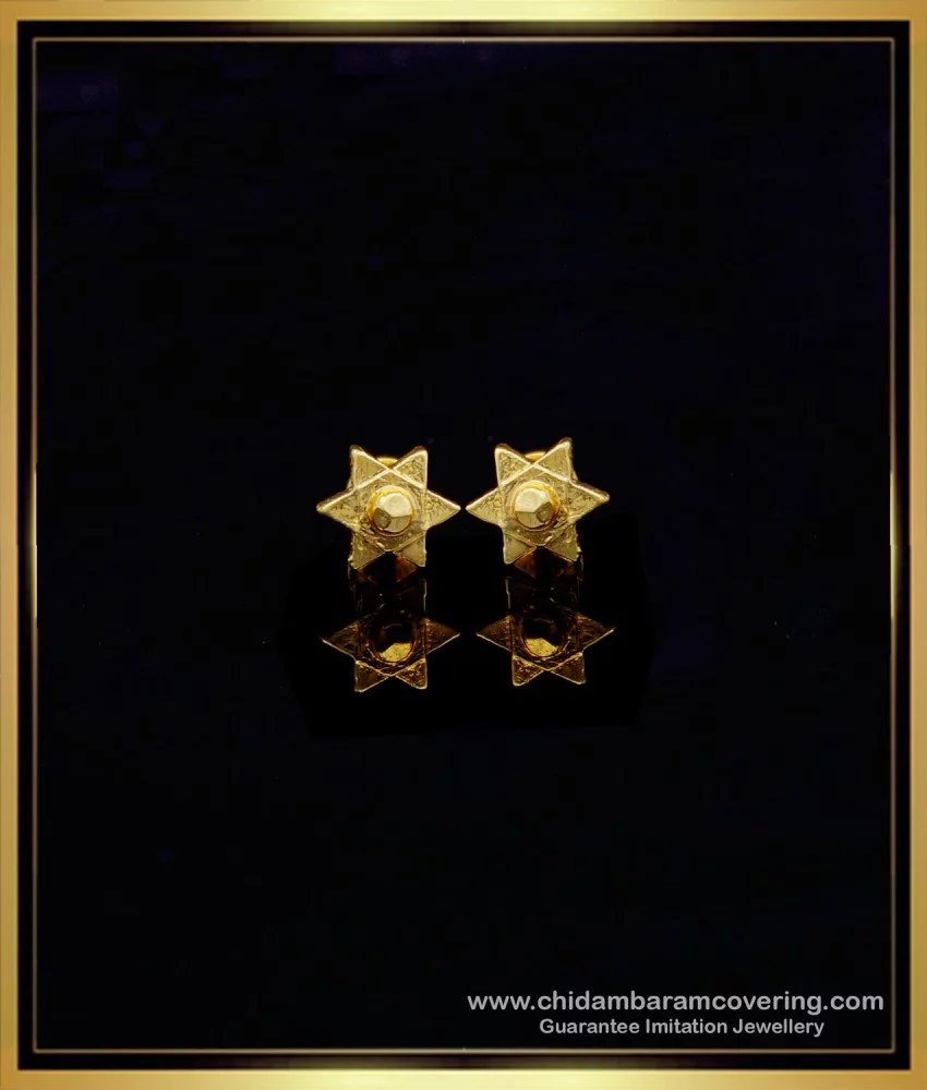 14k Yellow Gold Star Drop Dangle Post Earrings 0.83 Inch | eBay