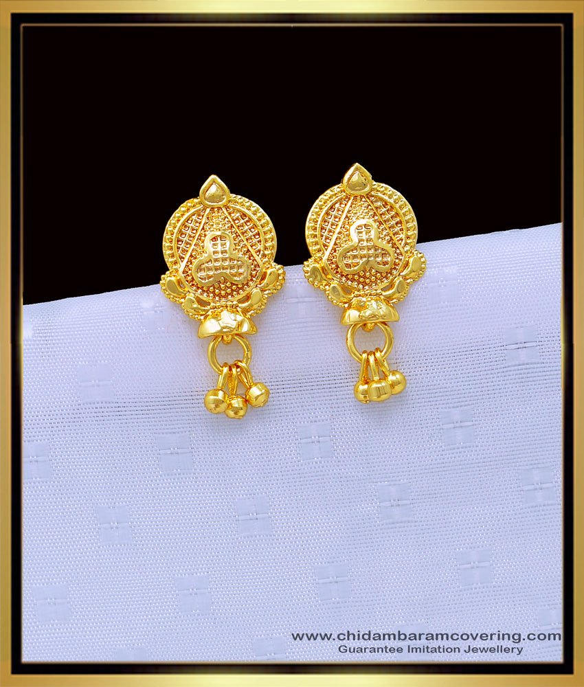1 gram gold jewellery, gold plated jewellery, one gram gold earrings, daily wear earrings, light weight earrings, low price earrings, 