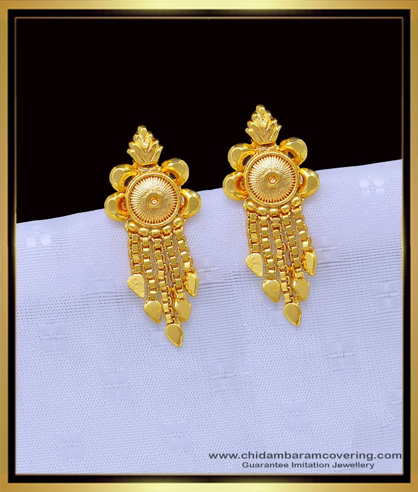 1 gram gold jewellery, gold plated jewellery, one gram gold earrings, daily wear earrings, light weight earrings, earrings buy low price, 