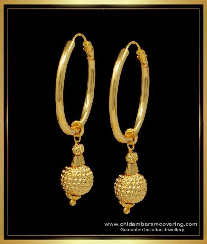 18kt yellow fine gold handmade customized hoops earring, excellent brides  made clip on earring, Huggie Hoop Earrings jewelry ho65 | TRIBAL ORNAMENTS
