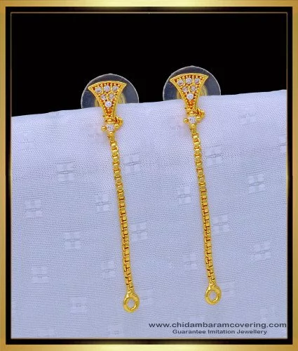 Whirling Ovate Chain Drop Gold Earrings | Jewelry Online Shopping | Gold  Studs & Earrings