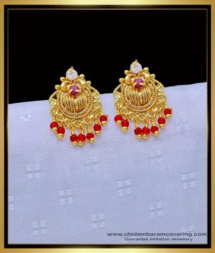Order Fine Magenta AD stud Earring Online From VIANA JEWELS,Greater Noida  West
