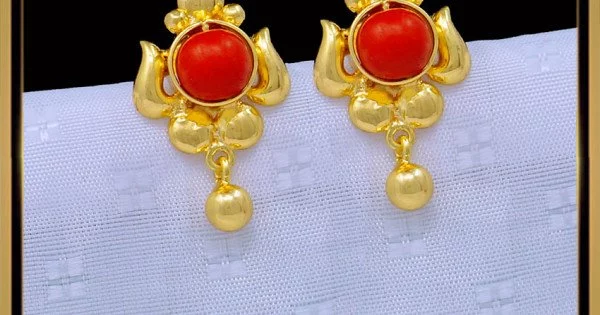 10mm Italian Red Coral Ball Stud Earrings 14K White Gold - Trustmark  Jewelers