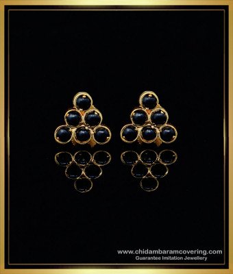ERG1279 - Traditional Black Beads One Gram Gold Stud Earring for Women