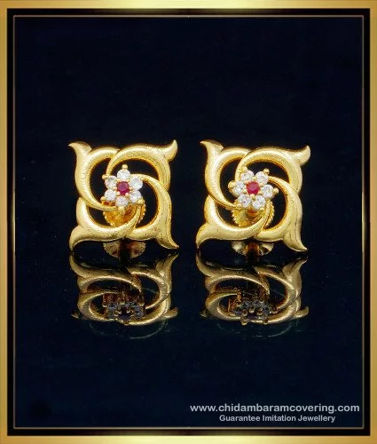 14K YELLOW GOLD TWO TONE GOLD SMALL DIAMOND FLOWER STUDS EARRINGS 3 GRAMS |  eBay