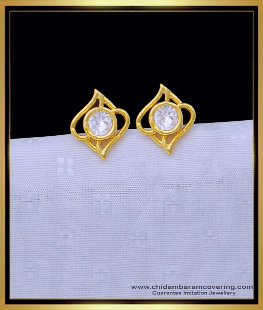 Pin by padmaja on white stone earrings | Indian jewelry sets, Diamond  jewelry earrings, Gold earrings designs