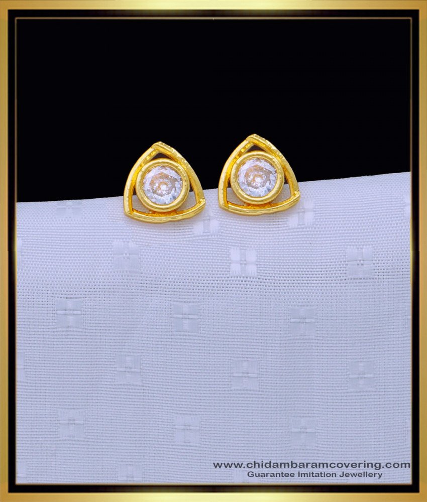 one gram gold earrings, earrings design, stud kammal, covering thodu, gold covering jewellery, chidambaram covering earrings, patchai kal thodu, 