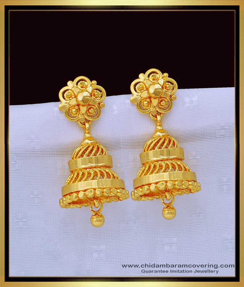 jimiki, jhumkas, kammal, thodu, south indian earrings, gold puttalu, daily wear jimiki design, gold jimiki online, one gram gold puttalu, plain jimiki