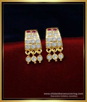 ERG1388 - Simple Gold Earrings Designs Gold Plated Impon Stone Studs for Women 