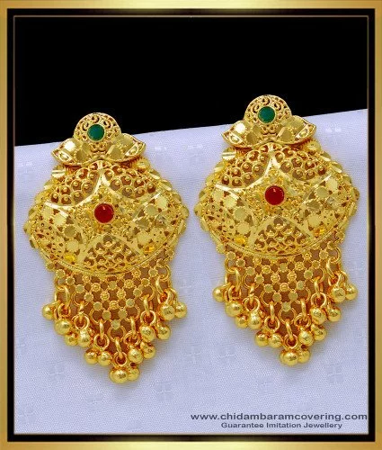 Buy Latest Real Gold Look Bridal Wear Forming Gold Danglers Earring for  Wedding