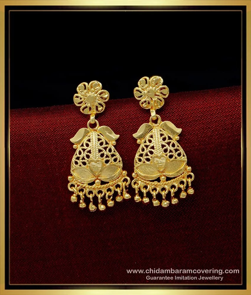 Daily Wear Gold Earrings Designs - South India Jewels-tiepthilienket.edu.vn