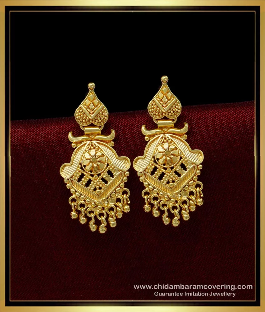 Heavy South Indian Design Gold Earrings in Moisannite and Kundan work with  Pearls  Reeya LifeStyle